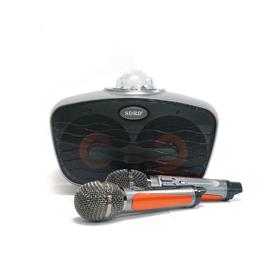 CRONY SD-315 BT Speaker karaoke bluetooth speaker with 2 microphones | Dark gray - Edragonmall.com