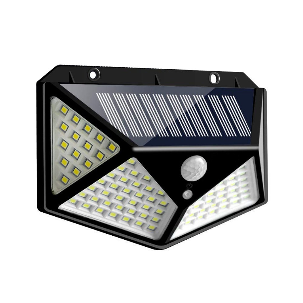 CRONY SH-100LED Solar Powered LED Wall Light Outdoor Backyard Garden Stair Solar Powered 4 Sides Lighting Wall Lamp 100LED Motion - Edragonmall.com