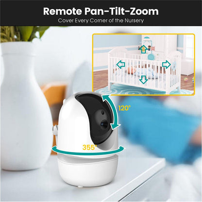 CRONY SM430A 4.3inch LCD Baby Monitor Color Display Night Vision Smart Zoom Baby Sleeping Music Monitor PTZ Video Camera - Edragonmall.com