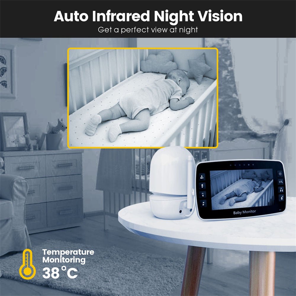 CRONY SM430A 4.3inch LCD Baby Monitor Color Display Night Vision Smart Zoom Baby Sleeping Music Monitor PTZ Video Camera - Edragonmall.com