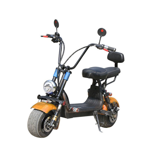 CRONY Small Harley two seat big tires with BT 1000w 60KM/H high power two wheels adult electric scooter motorcycle | orange - Edragonmall.com