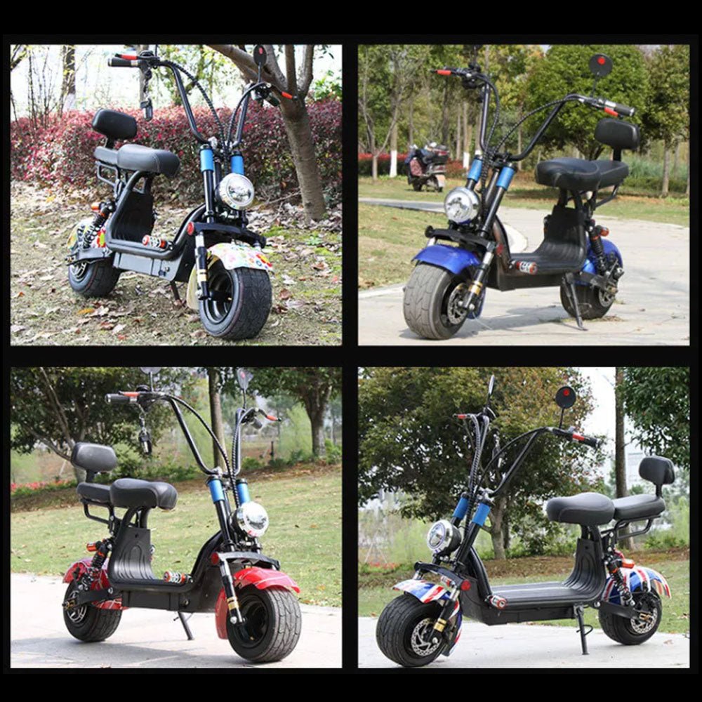 CRONY Small Harley two seat big tires with BT 1000w 60KM/H high power two wheels adult electric scooter motorcycle | RED Spider - Edragonmall.com