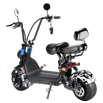 CRONY Small Harley two seat big tires with BT 1000w 60KM/H high power two wheels adult electric scooter motorcycle | Street Dance - Edragonmall.com