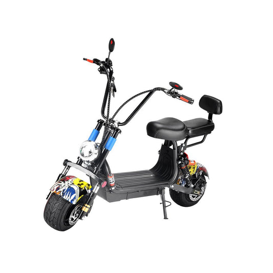 CRONY Small Harley two seat big tires with BT 1000w 60KM/H high power two wheels adult electric scooter motorcycle | Street Dance - Edragonmall.com