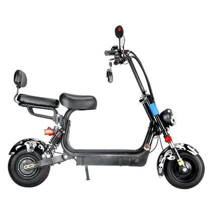CRONY Small Harley two seat big tires with BT 1000w 60KM/H high power two wheels adult electric scooter motorcycle | USA Flag - Edragonmall.com