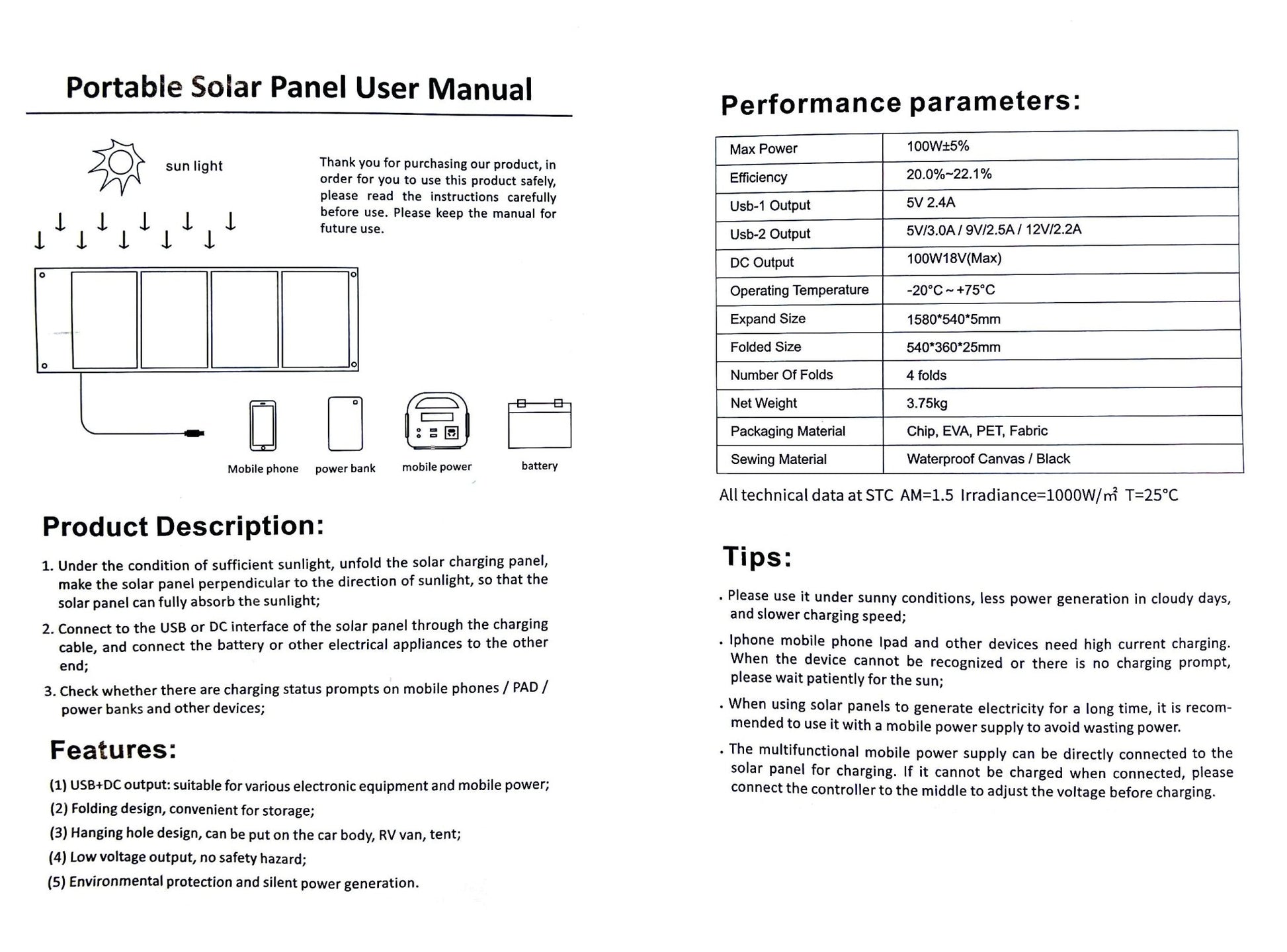 CRONY SP120 solar charging panel Outdoor Camping Panels System Solar Power Generator Kit - Edragonmall.com