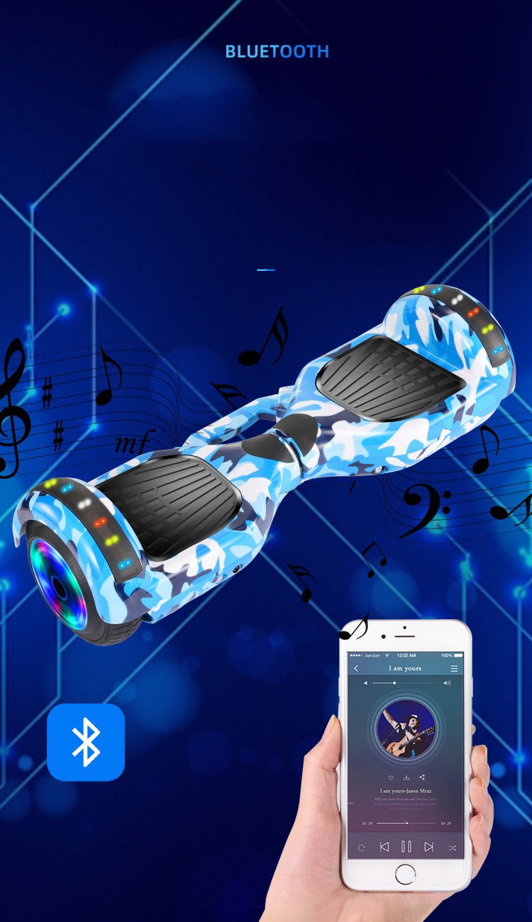 كروني سيارة السرعة D1+بلوتوث+ضوء+كرتون سكوتر كهربائي متوازن ذاتيًا بحجم 6.5 بوصة