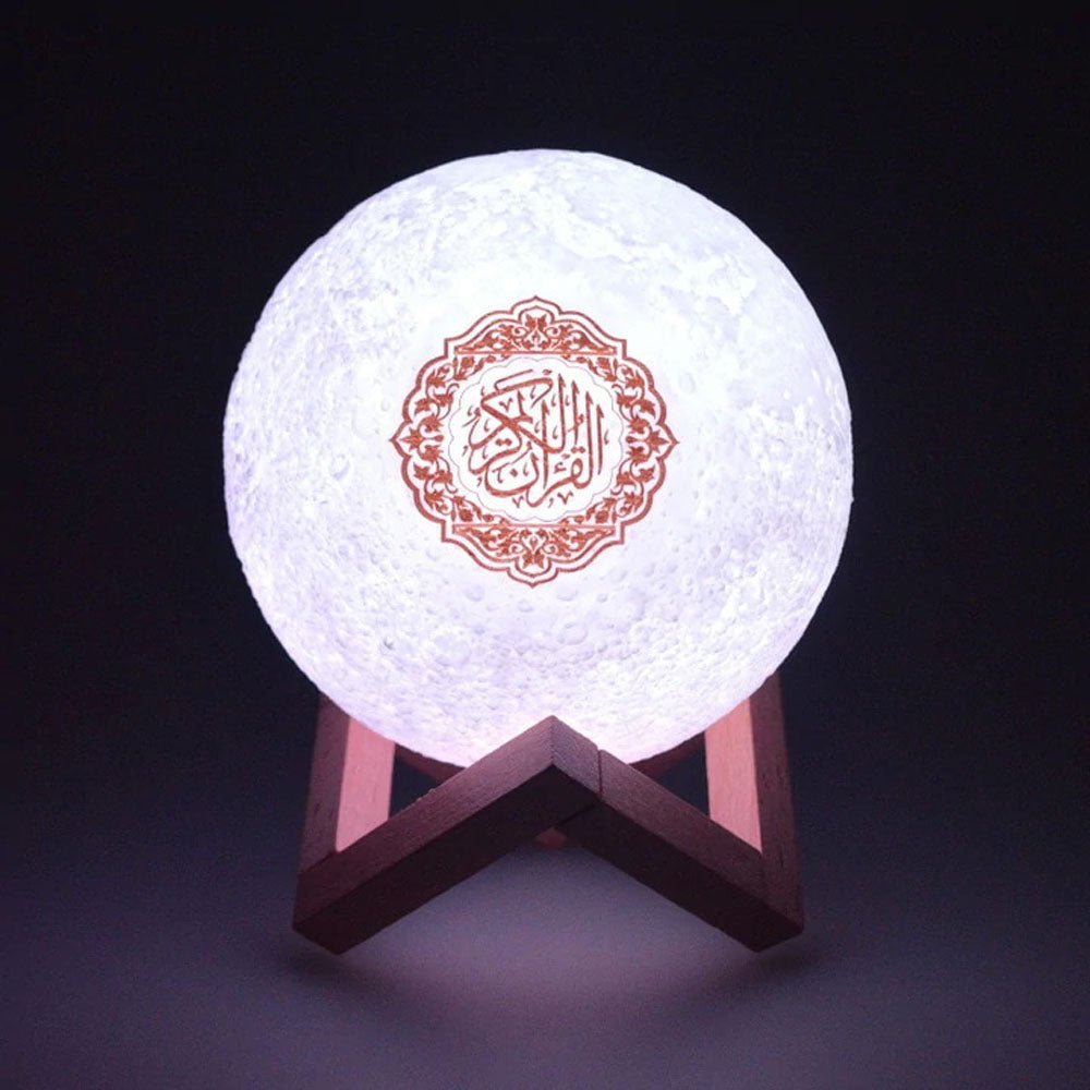 CRONY SQ-520 Moon Lamp Quran Speaker With Remote And USB Cable White/Beige - Edragonmall.com