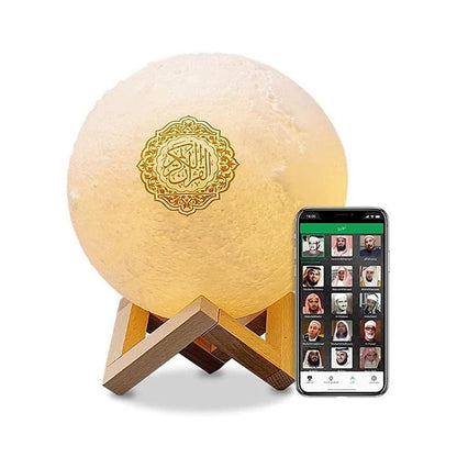 CRONY SQ-520 Moon Lamp Quran Speaker With Remote And USB Cable White/Beige - Edragonmall.com