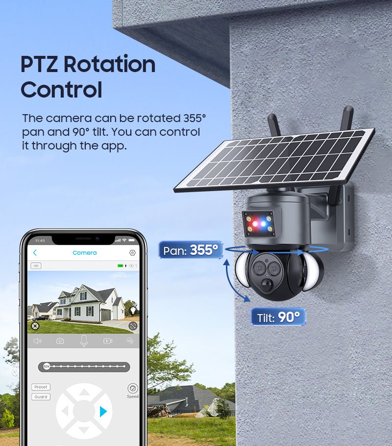 CRONY ST-558-6MP-12X-4G Dual Lens Zoom Solar Battery Camera - Edragonmall.com