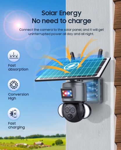 CRONY ST-558-6MP-12X-4G Dual Lens Zoom Solar Battery Camera - Edragonmall.com