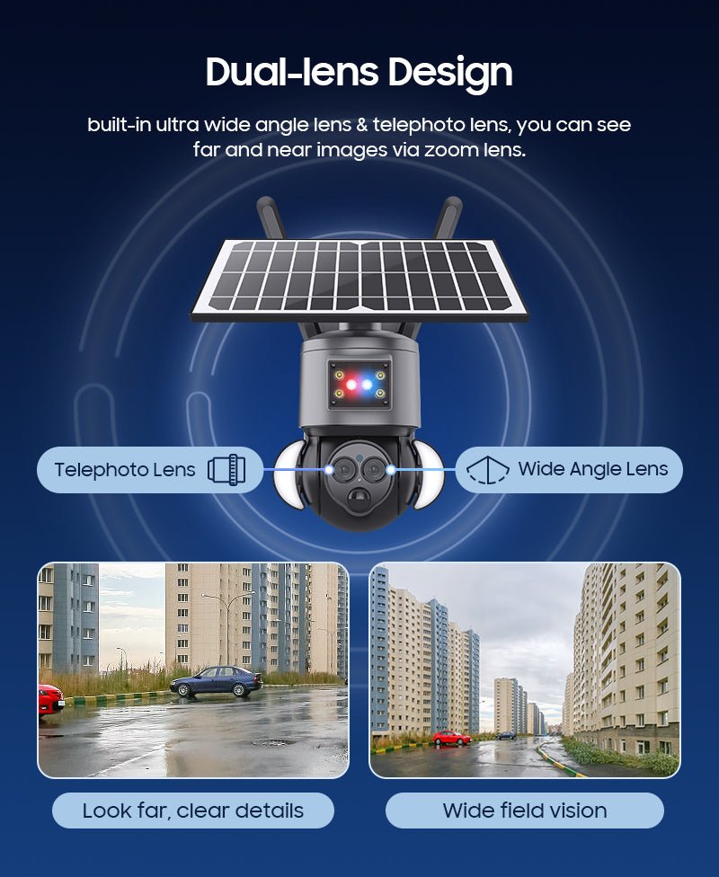 CRONY ST-558-6MP-12X-4G Dual Lens Zoom Solar Battery Camera - Edragonmall.com
