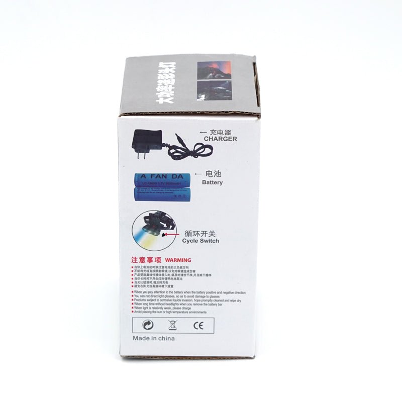 CRONY Strong light high power LED rechargeable 3 head light source headlight bulb outdoor - Edragonmall.com