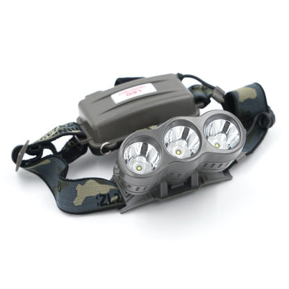 CRONY Strong light high power LED rechargeable 3 head light source headlight bulb outdoor - Edragonmall.com