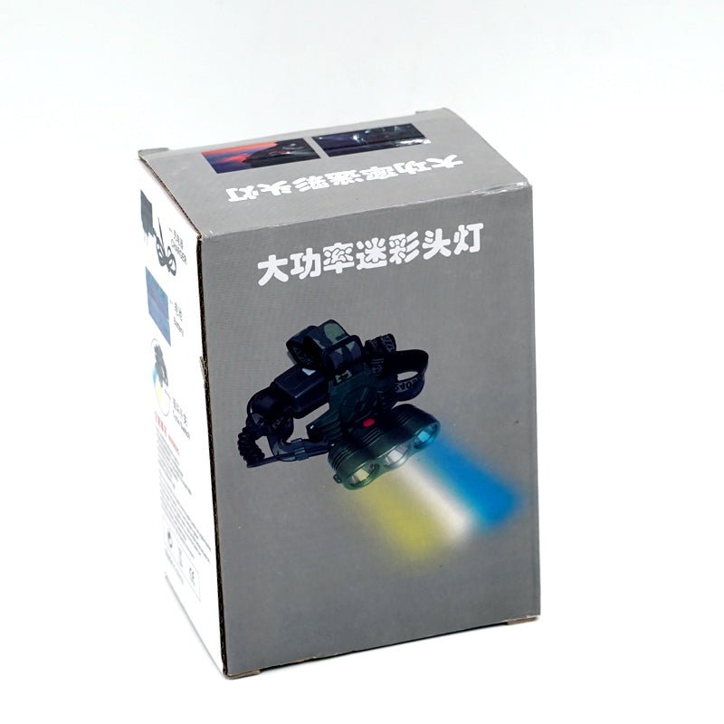 CRONY Strong light high power LED rechargeable 3 head light source headlight bulb outdoor - Edragonmall.com