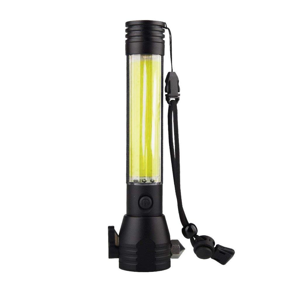 CRONY T09 Solar Usb Rechargeable Led Flashlight Solar Portable Hand Light Car Emergency Rescue Hammer Tool Safety Escape Hammer Compass - Edragonmall.com