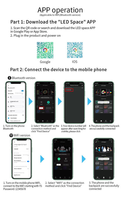 CRONY T2 AD LED display backpack light screen waterproof smart back packs bag led display backpack with led screen - Edragonmall.com