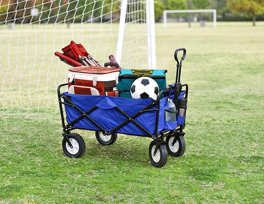 CRONY TC3015 Folding Cart Heavy Duty Collapsible Folding Wagon Utility Shopping Outdoor Camping Garden Cart | Green - Edragonmall.com