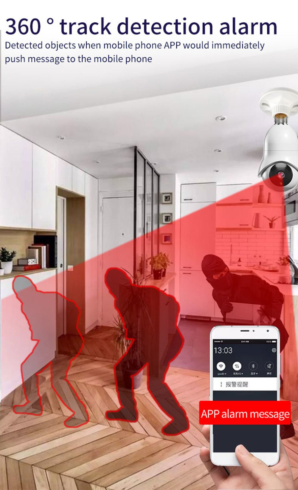 CRONY TC76 5G Wifi Dual-band light bulb HD IP Camera Wifi Bulb Camera 360 Panoramic Camera Surveillance Camera - Edragonmall.com