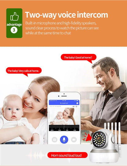 CRONY TC99-DC2S3 5G Wifi 4MP Binocular HD IP Camera 390 Eye Movement Tracking Mini Indoor Security Camera IP Camera - Edragonmall.com