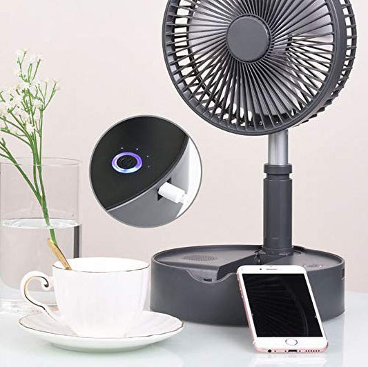 Crony Telescopic speaker fan with Wireless Speaker and Aroma Fragrance Diffuser Portable | White - Edragonmall.com