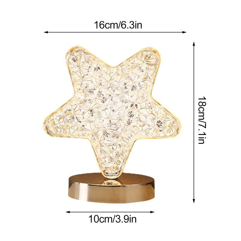 CRONY Three-color touch charging star eye lamp Modern Luxury Crystal Desk Lamp Bedroom Portable Night Light - Edragonmall.com