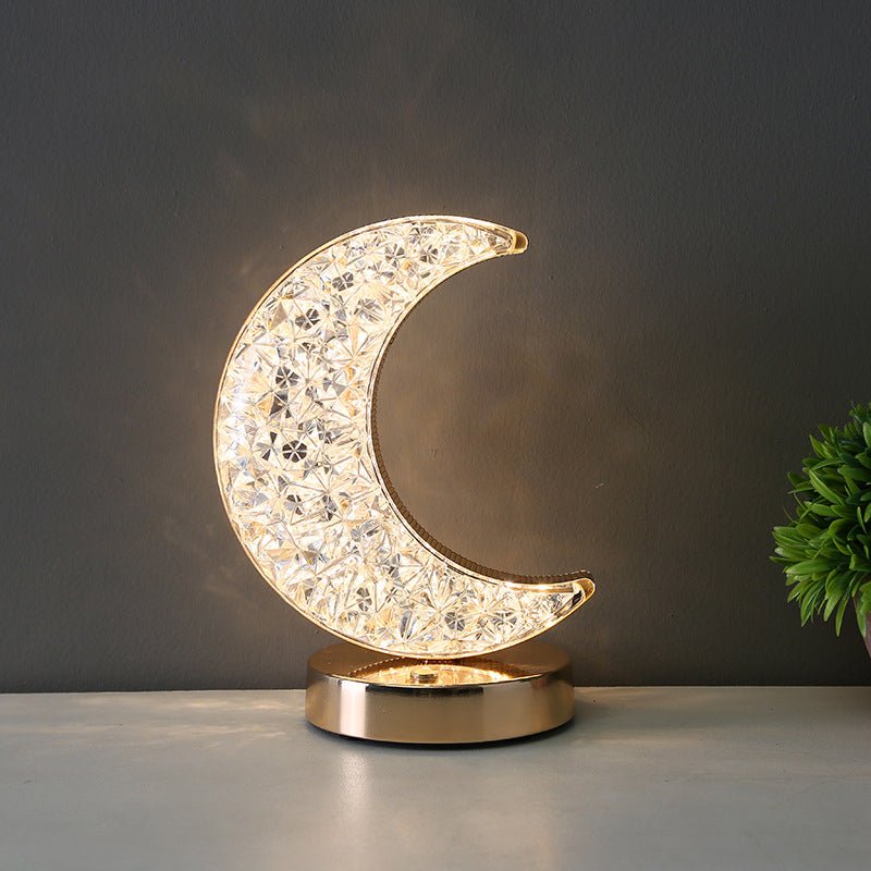 CRONY Three-color touch charging star eye lamp Modern Luxury Crystal Desk Lamp Bedroom Portable Night Light - Edragonmall.com