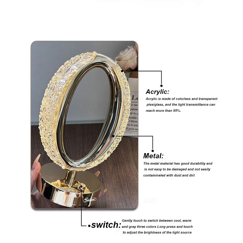 CRONY Three-color touch charging star eye lamp Modern Luxury Crystal Desk Lamp Bedroom Portable Night Light - Edragonmall.com