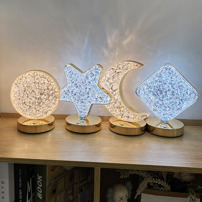 CRONY Three-color touch charging star eye lamp Modern Luxury Crystal Desk Lamp Bedroom Portable Night Light - Edragonmall.com