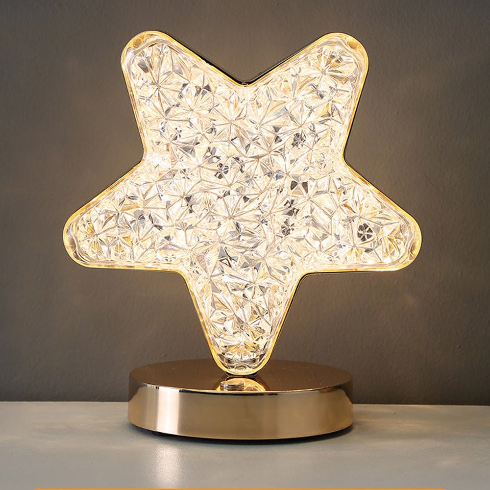 CRONY Three-color touch charging star eye lamp Modern Luxury Crystal Desk Lamp Bedroom Portable Night Light - Edragonmall.com