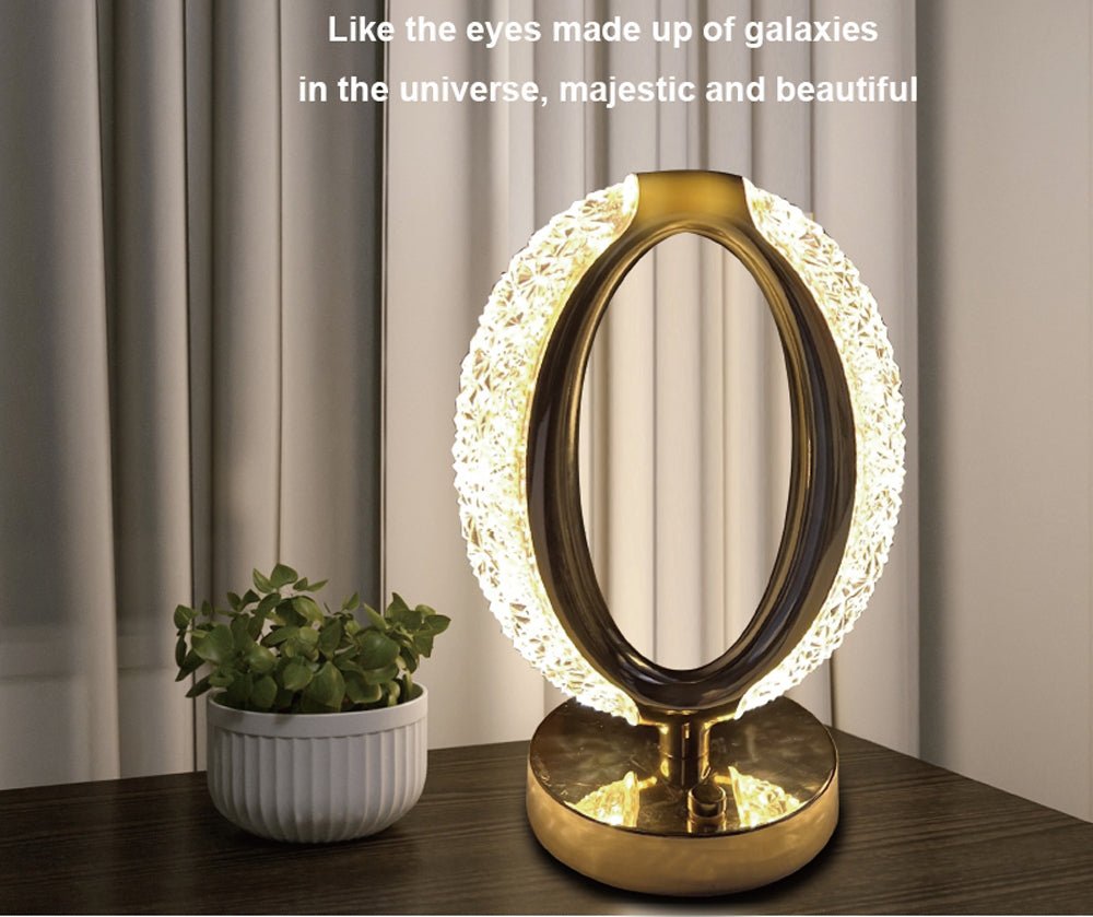 CRONY Three-color touch charging star eye lamp Modern Luxury Crystal Desk Lamp Bedroom Portable Night Light - Edragonmall.com