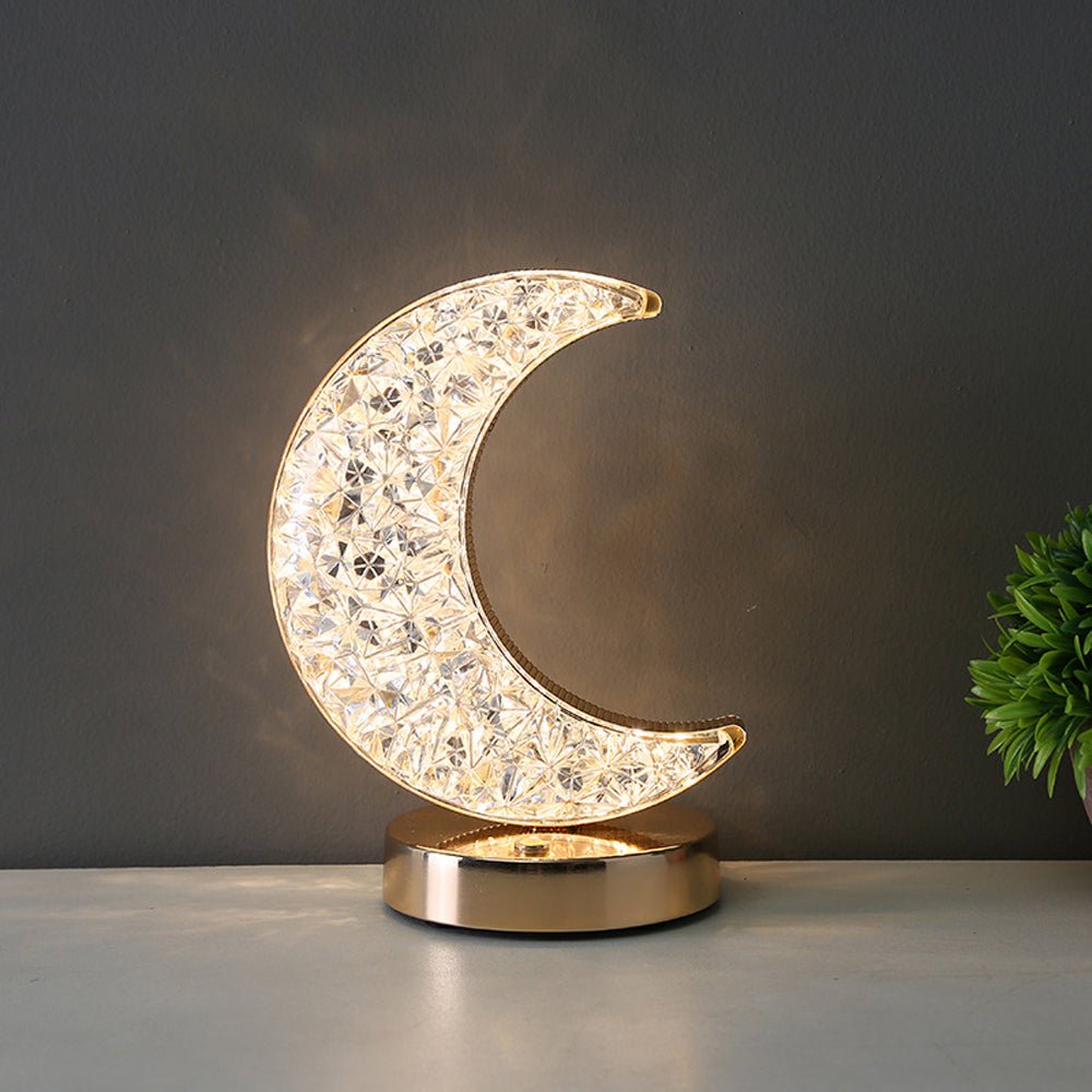 CRONY Three-color touch charging star eye lamp Modern Luxury Crystal Desk Lamp Bedroom Portable Night Light - Edragonmall.com