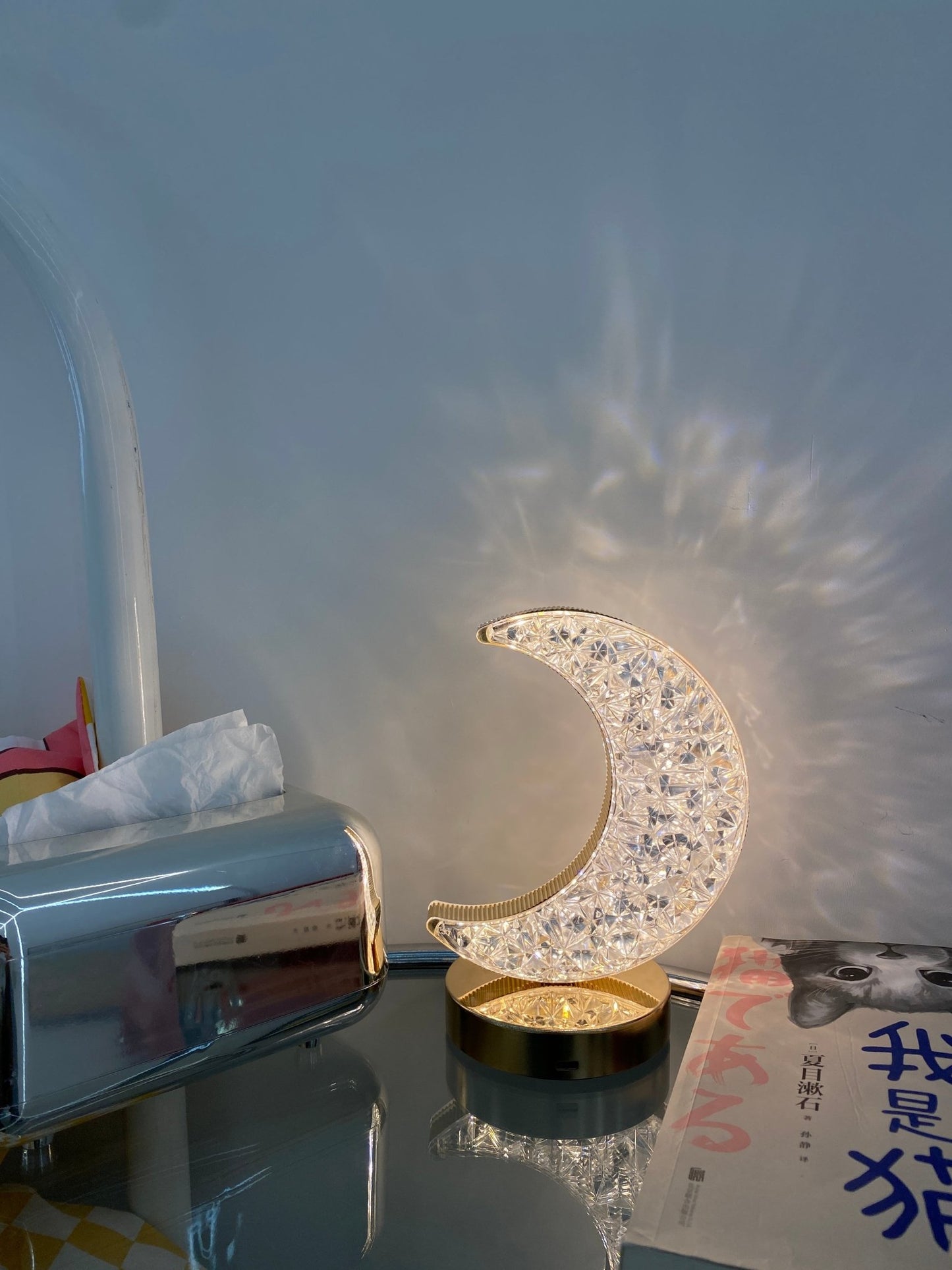 CRONY Three-color touch charging star eye lamp Modern Luxury Crystal Desk Lamp Bedroom Portable Night Light - Edragonmall.com