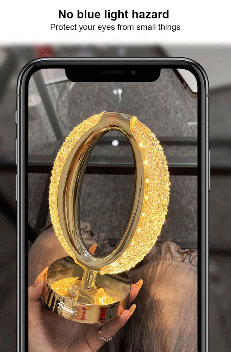 CRONY Three-color touch charging star eye lamp Modern Luxury Crystal Desk Lamp Bedroom Portable Night Light - Edragonmall.com