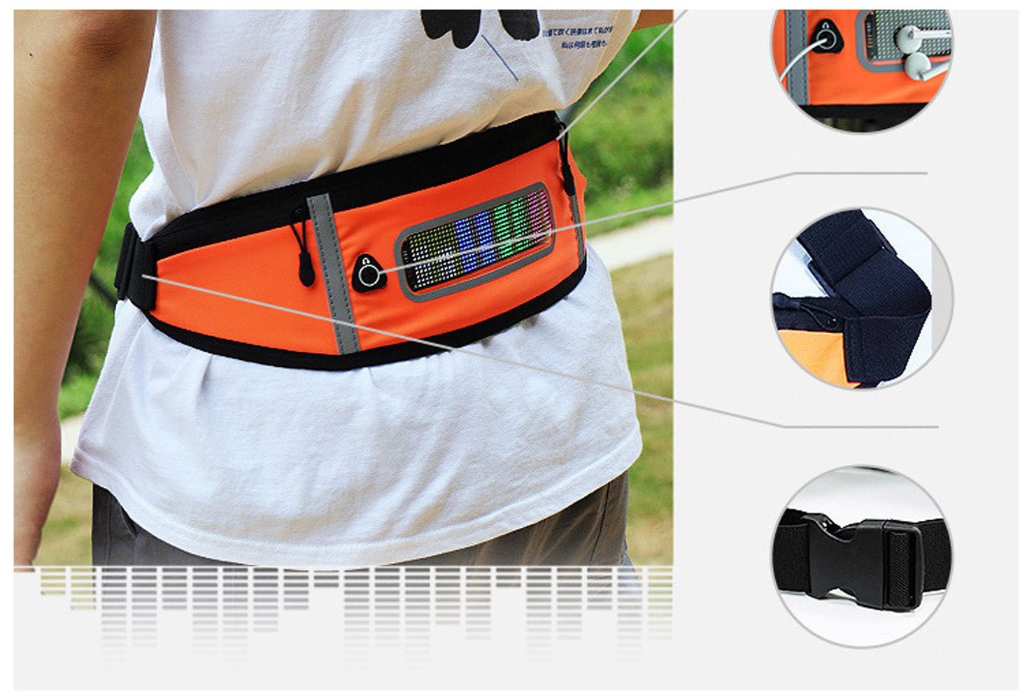 CRONY US-B006 LED Display fashion waist bag with app control for men and women - Edragonmall.com