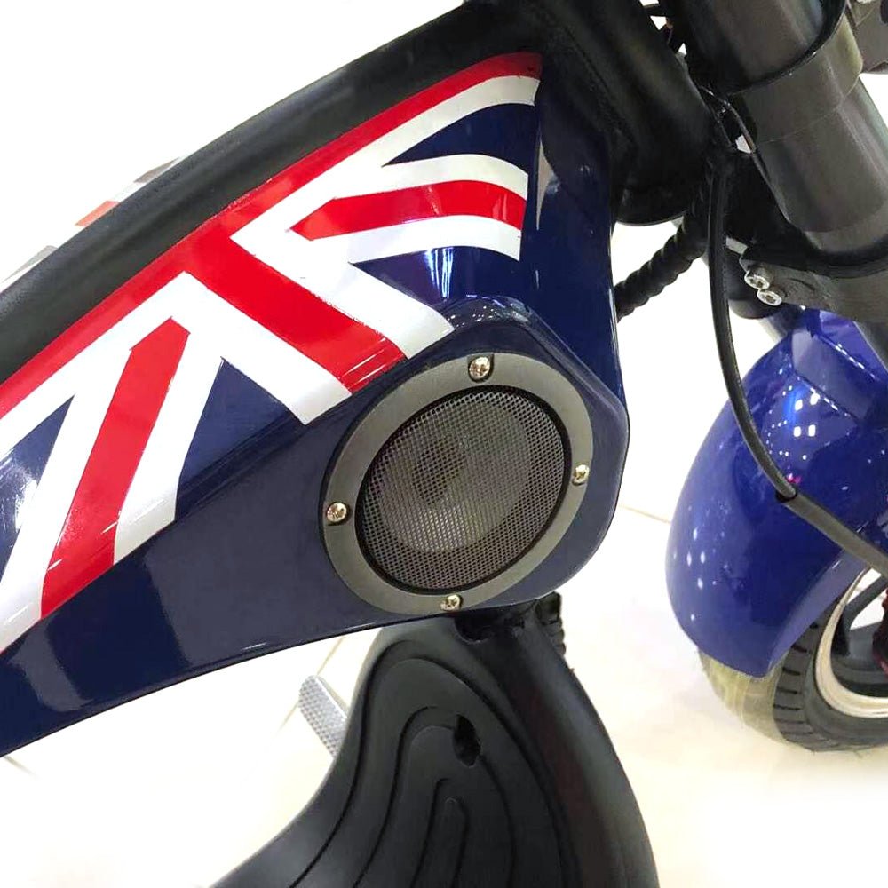 CRONY X1 Harley Electrocar car With BT Speaker 65KM/H Electrocar car Citycoco Fat Tire Electric motorcycle | Blue - Edragonmall.com