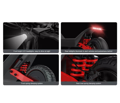 CRONY X10 Dual Moto Max Rang 80KM + App Folding E-Scooter 11 Inch Off-Road Scooter 2400W Dual Motor Foldable Electric Scooter - Edragonmall.com