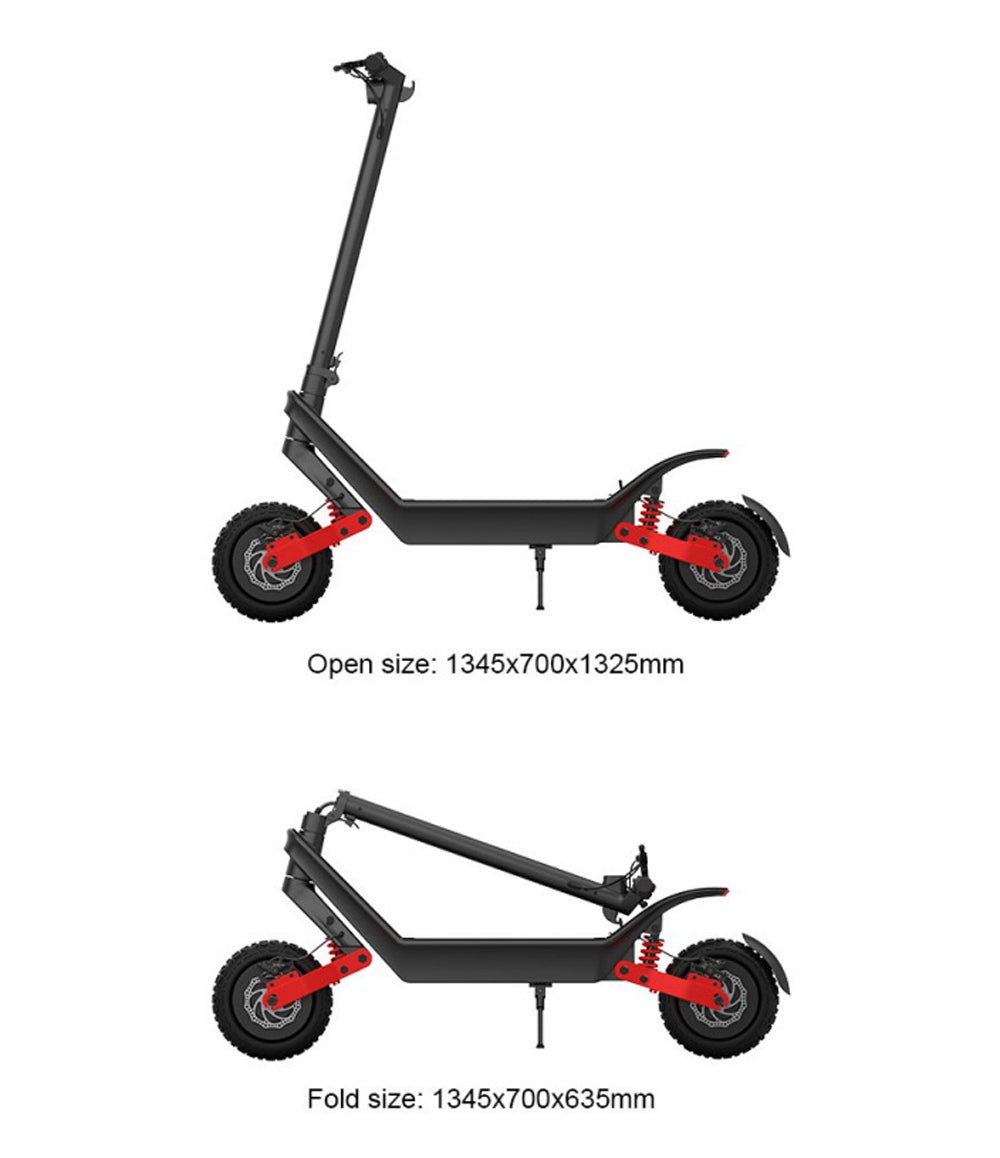 CRONY X10 Dual Moto Max Rang 80KM + App Folding E-Scooter 11 Inch Off-Road Scooter 2400W Dual Motor Foldable Electric Scooter - Edragonmall.com