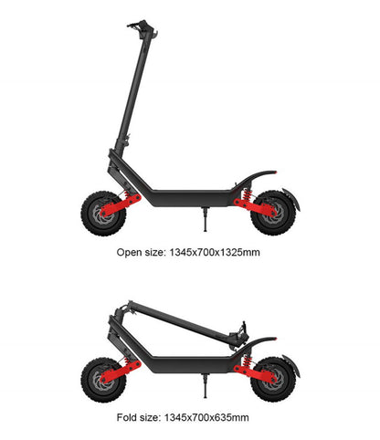CRONY X10 Dual Moto Max Rang 80KM + App Folding E-Scooter 11 Inch Off-Road Scooter 2400W Dual Motor Foldable Electric Scooter - Edragonmall.com