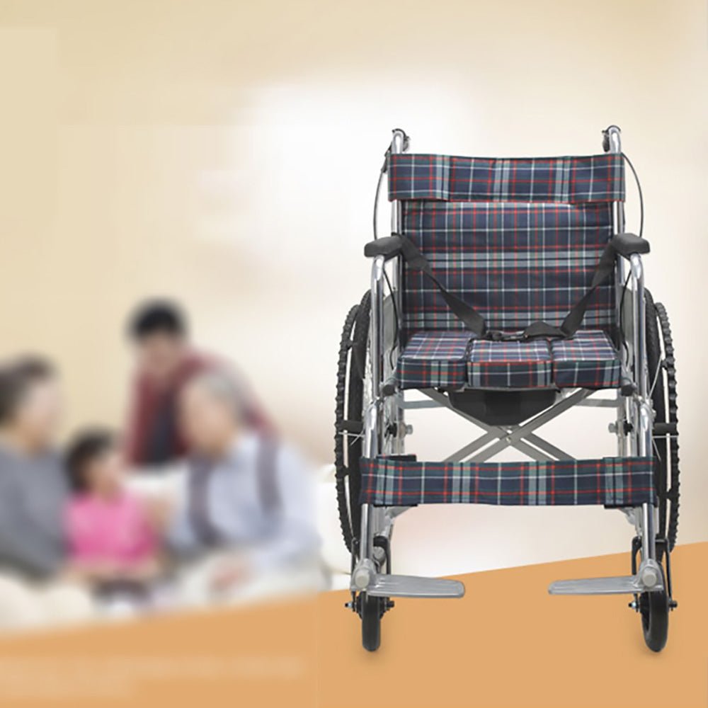 CRONY XT-T-007 Hand-pushed wheelchair With toilet Convenient four-brake wheelchair, multifunctional folding wheelchair - Edragonmall.com