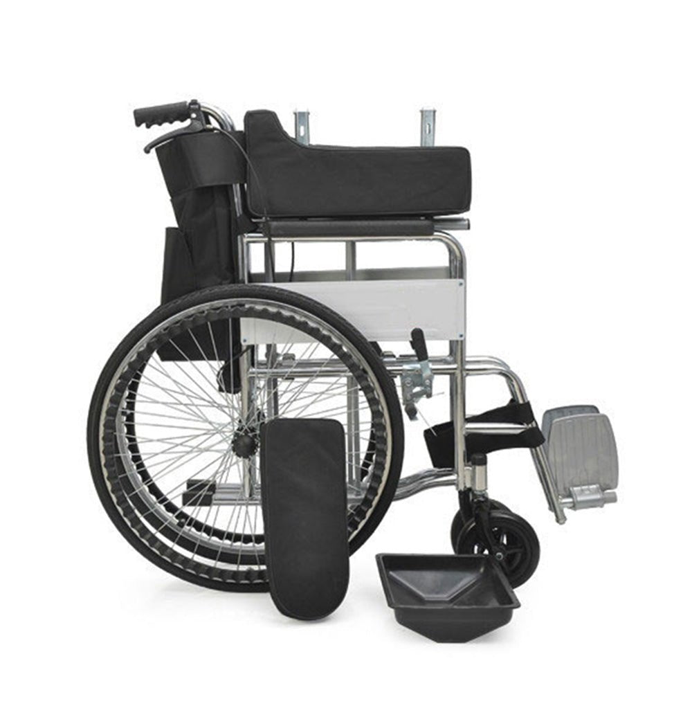 CRONY XT-T-007 Hand-pushed wheelchair With toilet Convenient four-brake wheelchair, multifunctional folding wheelchair - Edragonmall.com