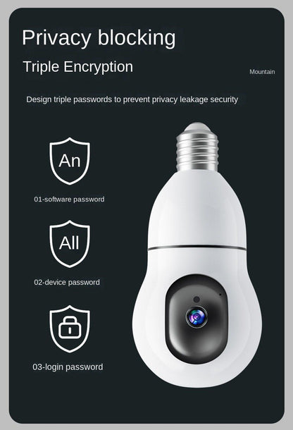CRONY Y25-1080P light bulb IP Camera dual frequency 2.4g 5g network two-way voice automatic tracking - Edragonmall.com