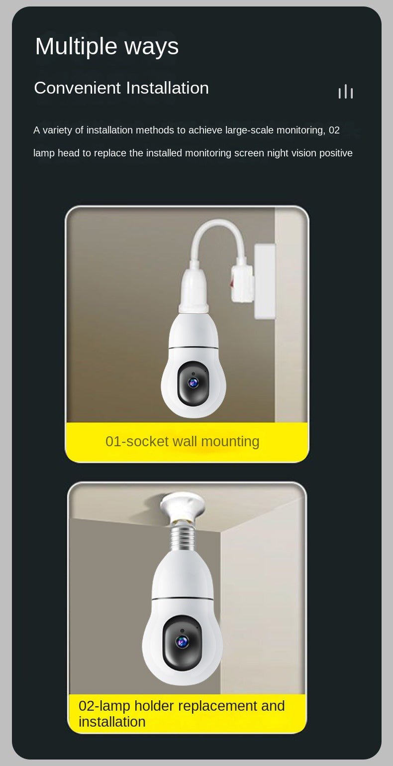 CRONY Y25-1080P light bulb IP Camera dual frequency 2.4g 5g network two-way voice automatic tracking - Edragonmall.com