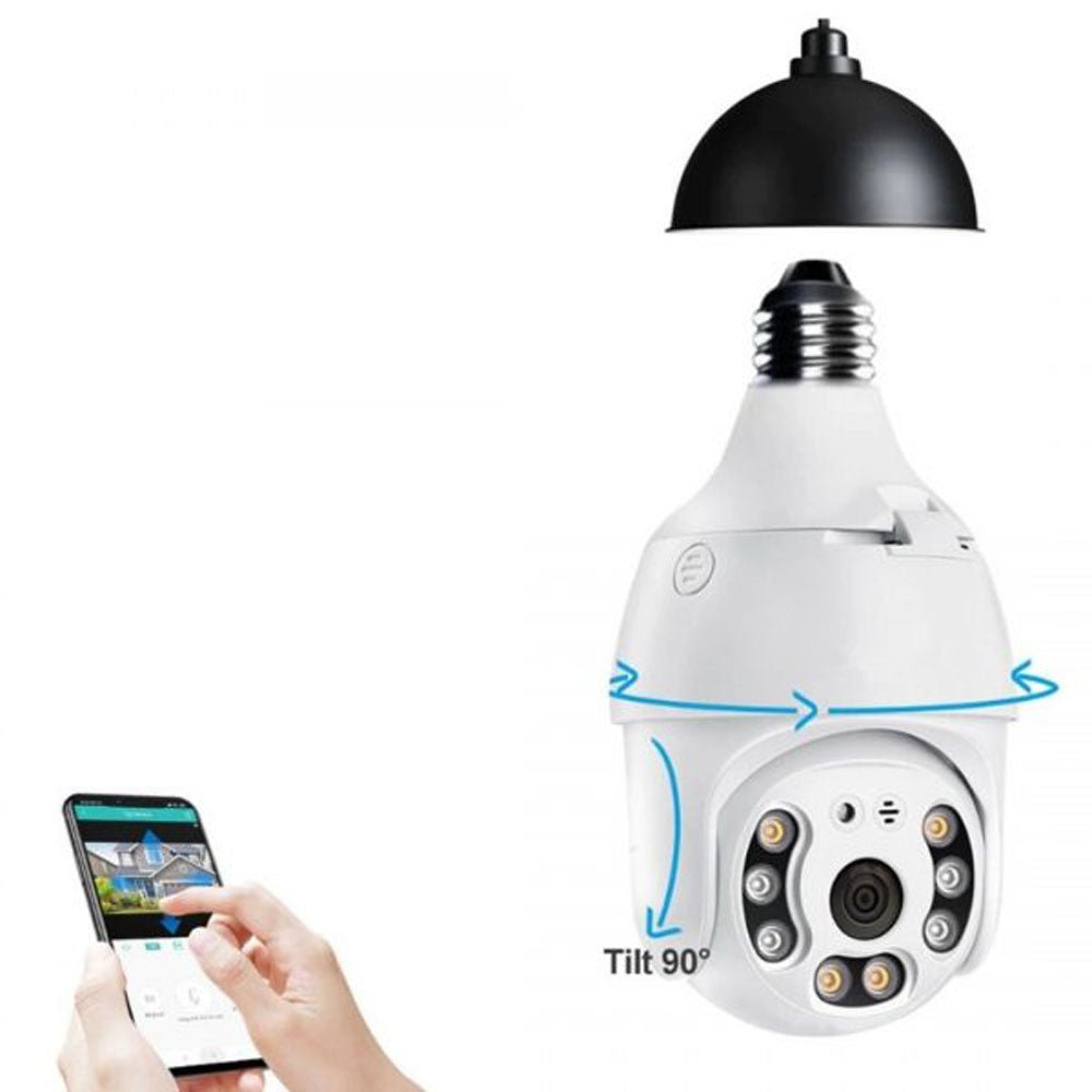 CRONY Y28-1080P light bulb IP Camera Smart wireless WIFI panoramic camera home HD night vision 2 million security monitoring - Edragonmall.com