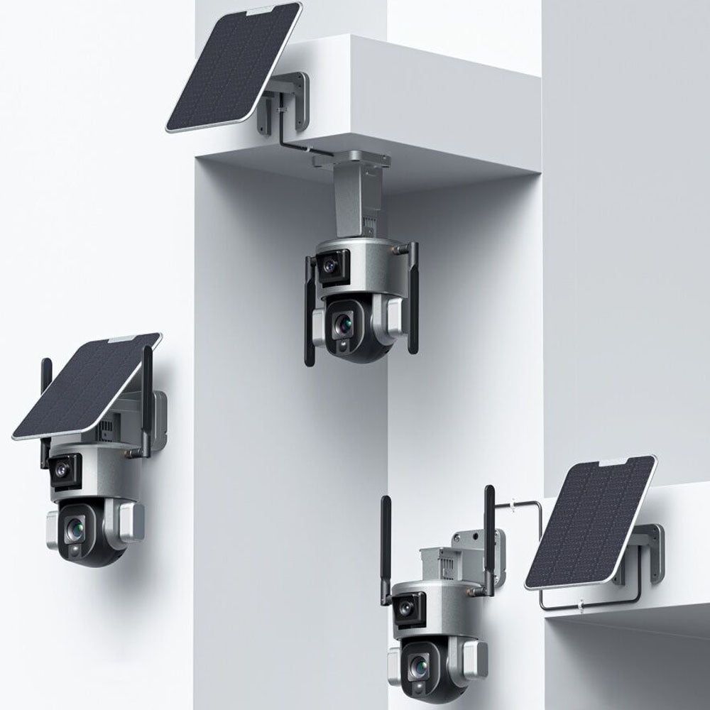 CRONY Y5 4G-4K-8MP-4X Solar Dual Linkage Battery PTZ Camera 8MP Wireless CCTV Camera Outdoor IP66 Waterproof Solar Dual Camera - Edragonmall.com