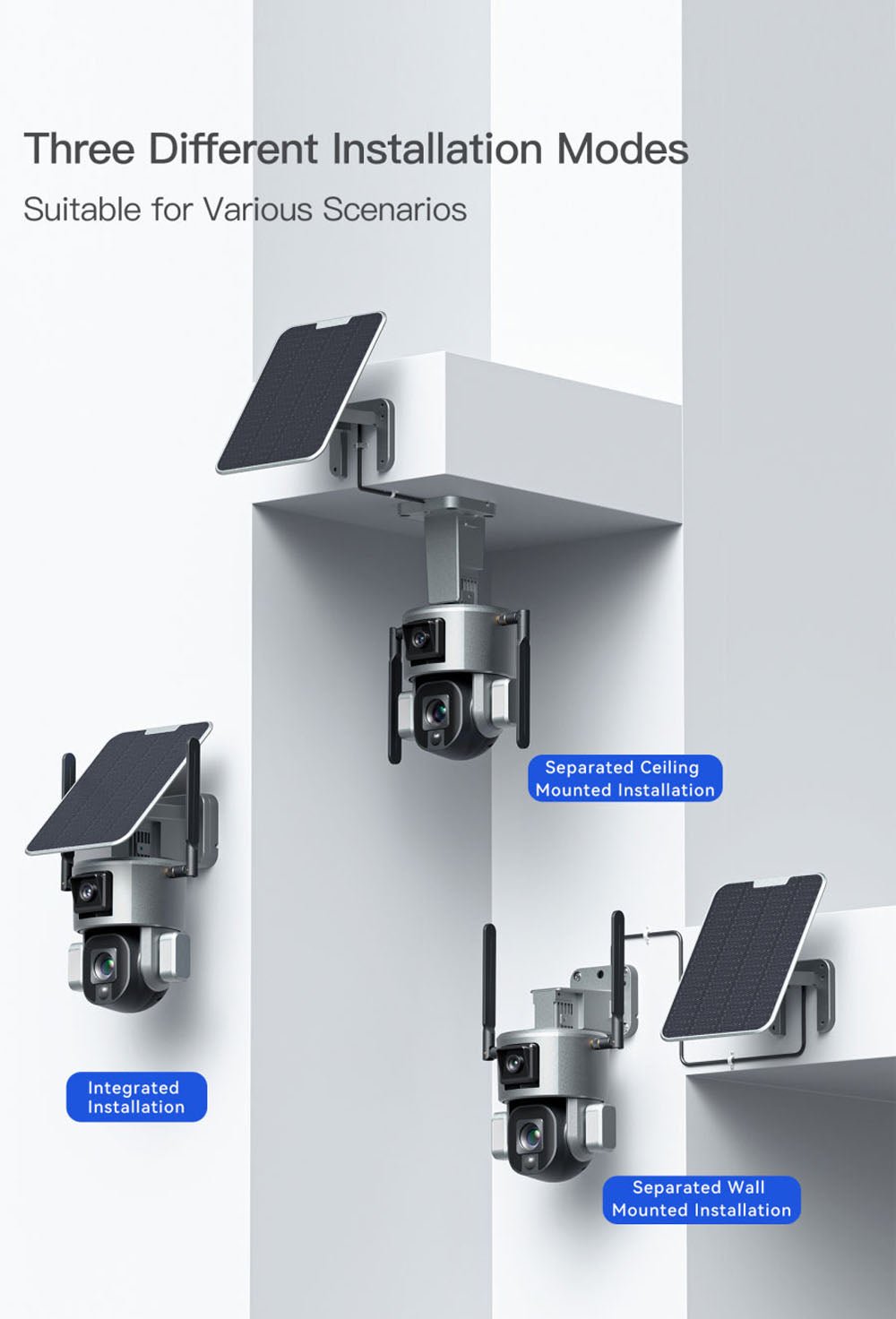 CRONY Y5 WiFi-4K-8MP-4X Solar Dual Linkage Battery PTZ Camera 8MP Wireless CCTV Camera Outdoor IP66 Waterproof Solar Dual Camera - Edragonmall.com