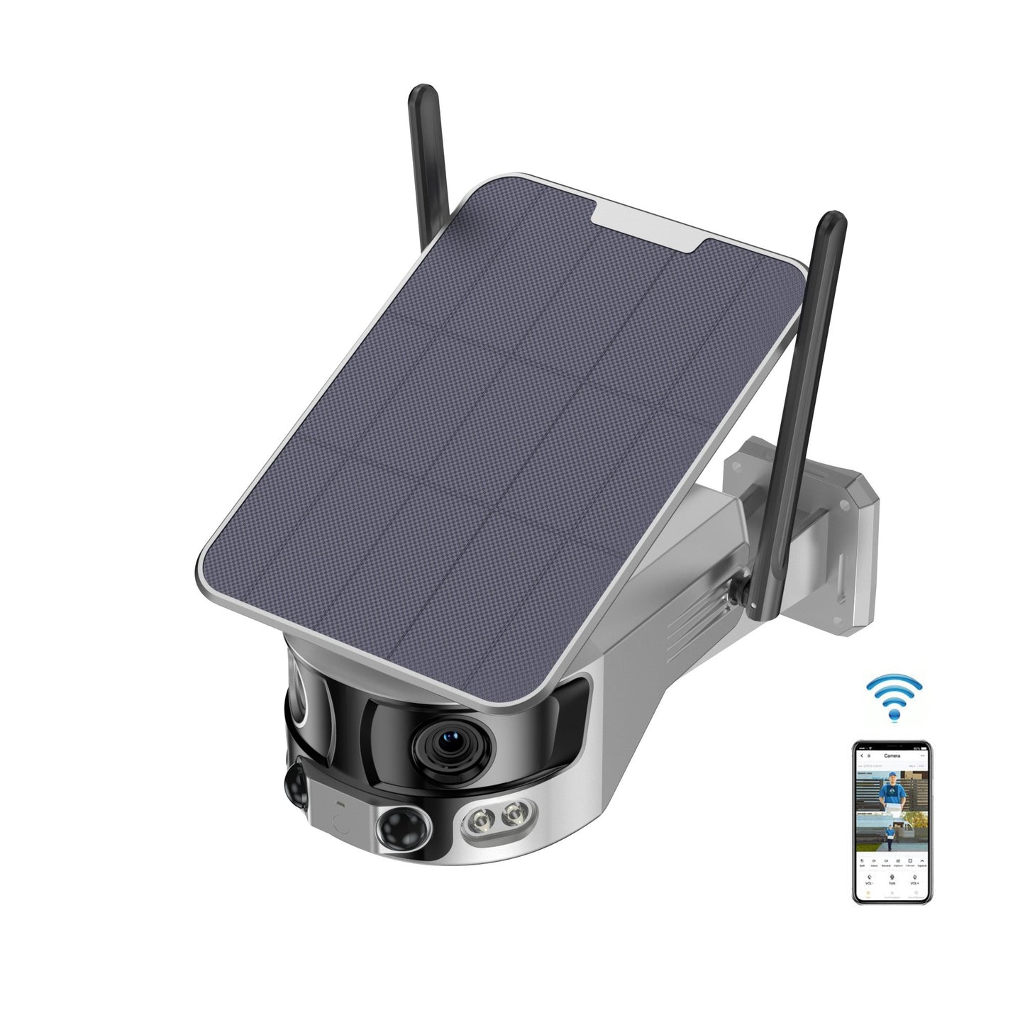 CRONY Y6 4G-4K-8MP-4X 180°Wide Angle Solar Battery Camera Y6 WiFi-4K-8MP-180°Wide Angle Solar Battery Camera with 6W Solar Panel - Edragonmall.com