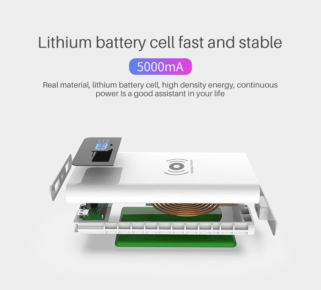 CRONY YC-008 USB Charger Dual Port Power Bank QC 3.0 Quick Charger Wireless charger Portable Adapter Power Hub for Mobile phone Tablet PC - Edragonmall.com
