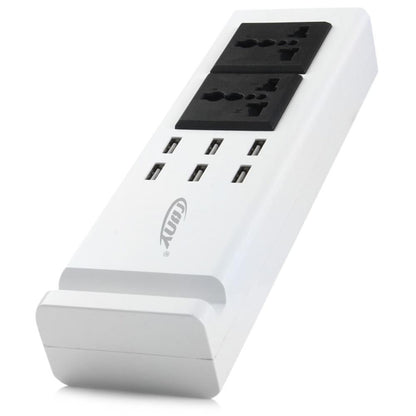 CRONY YC-CDA9 2+socket 6 USB Ports 2 Sockets with US Plug White - Edragonmall.com