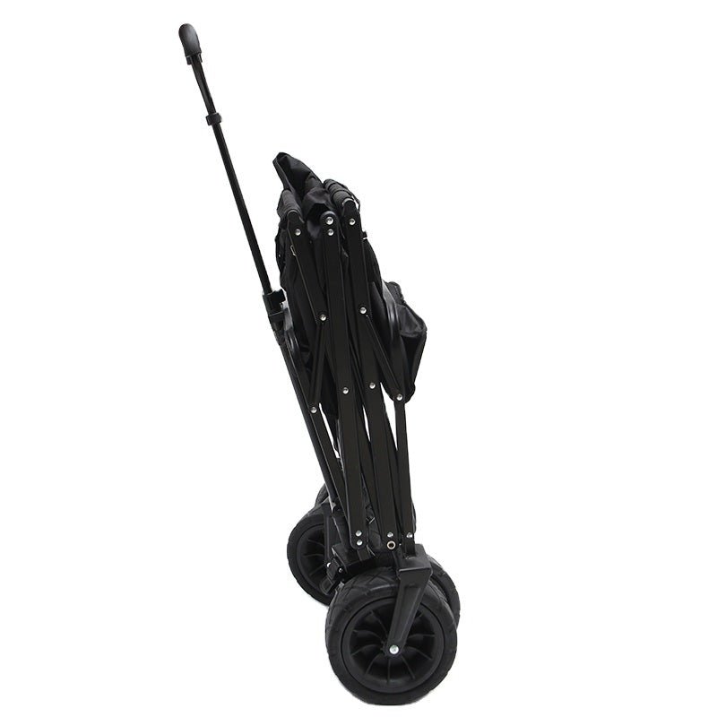 CRONY Ym-003 Folding Shopping Cart With Cover For Beachside Camping Outdoor Heavy Duty Portable Trolley /Black - Edragonmall.com